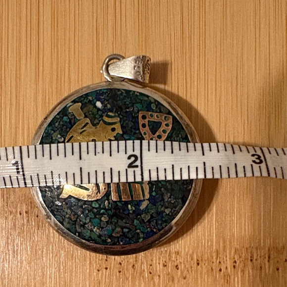 Taxco Sterling Silver Pendant with Brass and Copper Inlay - Picture 7 of 7